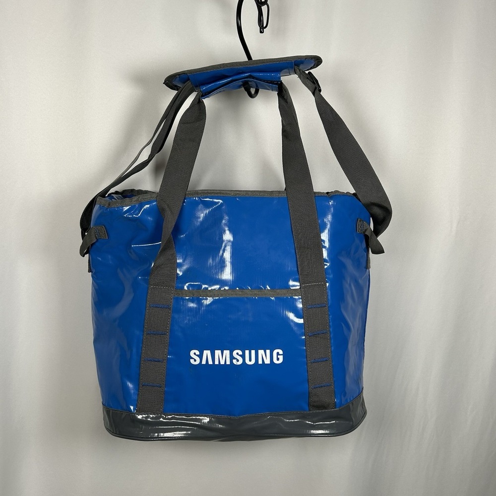 Samsung Large Insulated Blue Cooler Bag Zip Up, Handles & Shoulder Strap 18x13x8